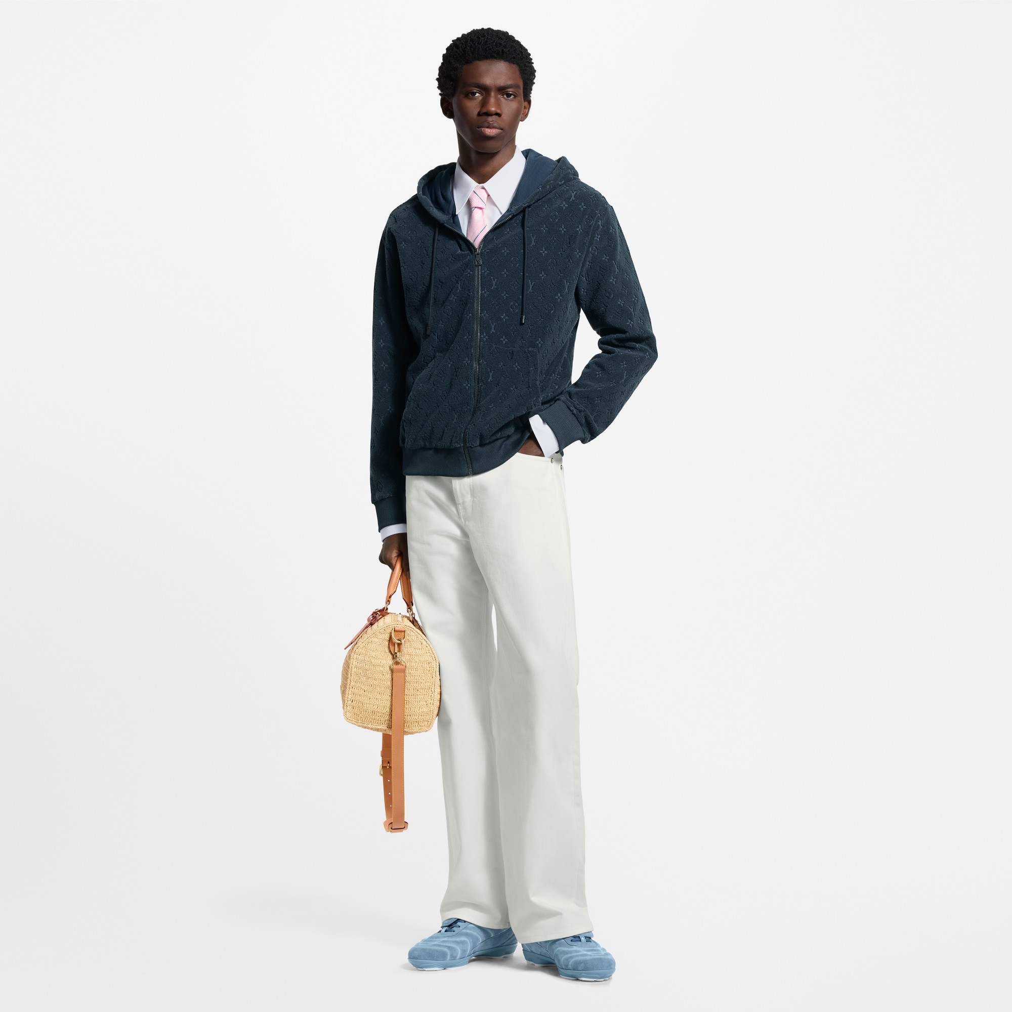 Monogram French Terry Zip-Through Hoodie - Men - Ready-to-Wear